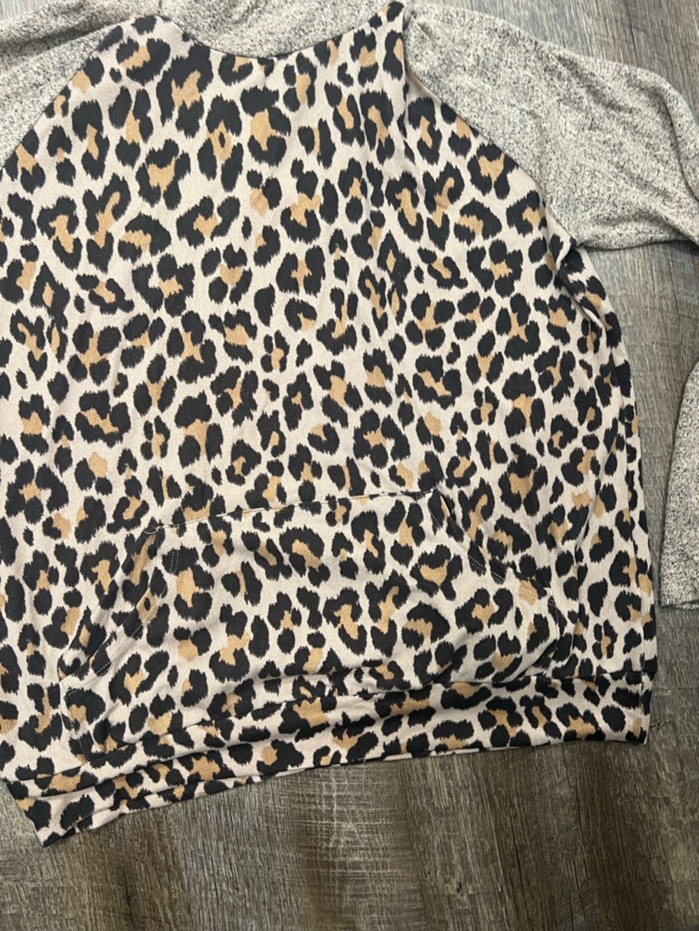 My Story beige Leopard Print Knit Top with Brown Accents - Picture 3 of 4